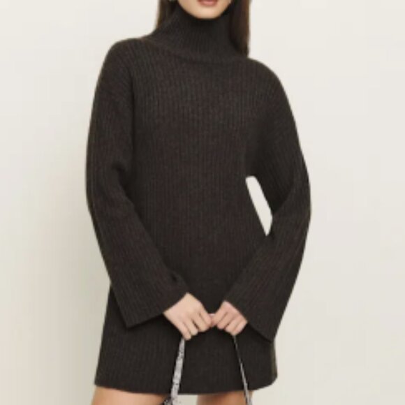 Reformation Ozzy Sweater Dress Brown - Size S - Picture 1 of 1